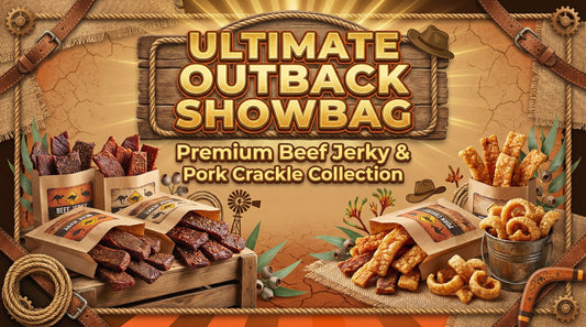 Showbag Promotion 6 x 100g Beef Jerky 4 x Pork Crackle