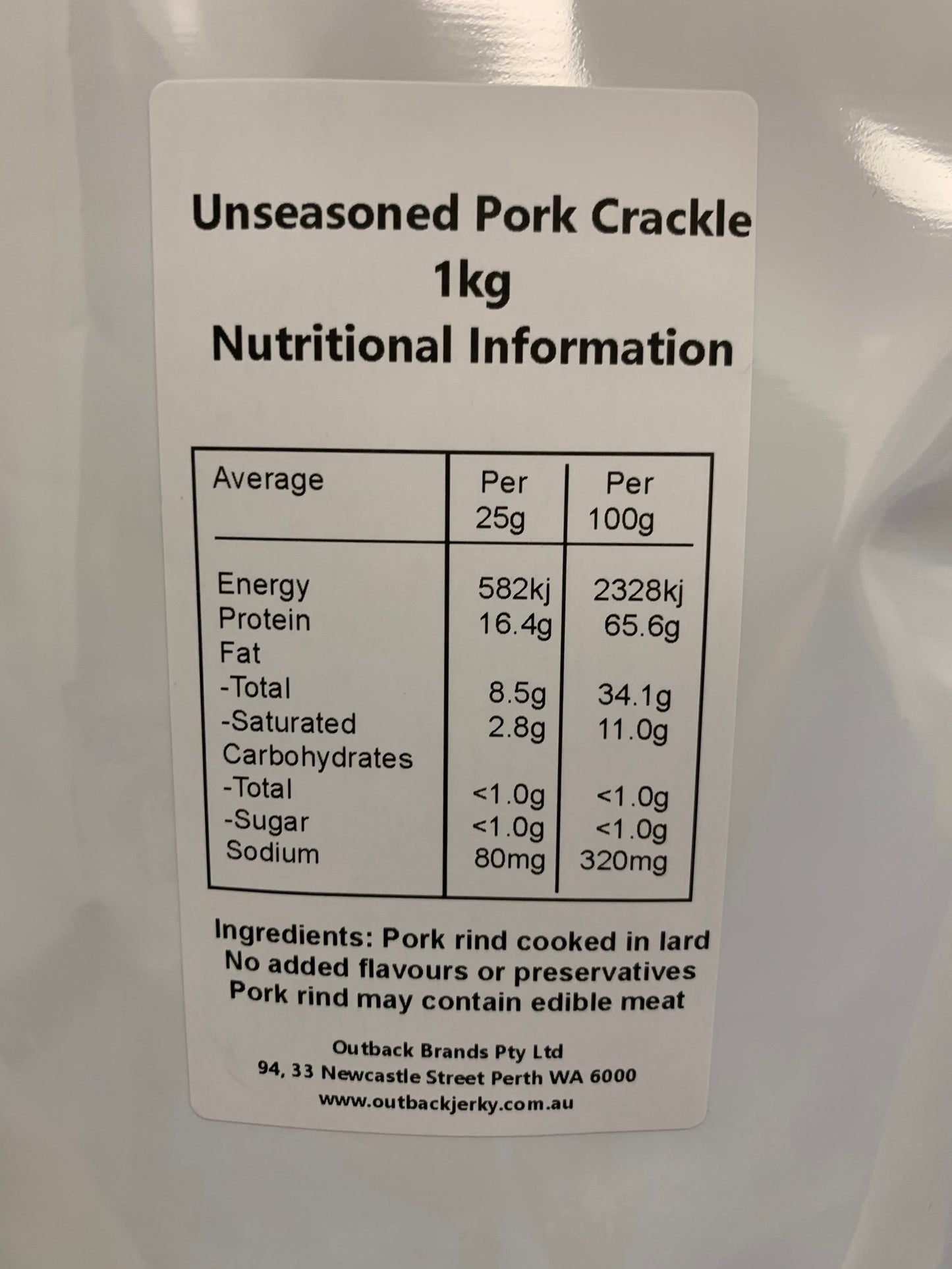 Carnivore Pork Crackle Unseasoned Pork Rinds Crackling 1kg Bulk Pack Keto Diet & Paleo - image 4