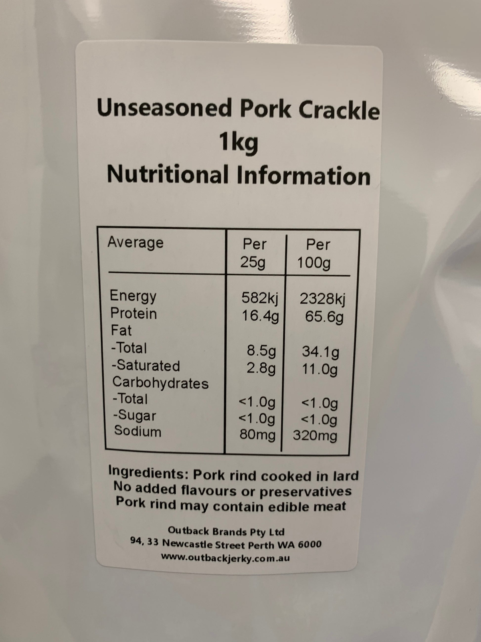 Carnivore Pork Crackle Unseasoned Pork Rinds Crackling 1kg Bulk Pack Keto Diet & Paleo - image 4