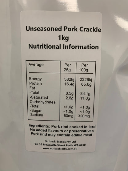 Carnivore Pork Crackle Unseasoned Pork Rinds Crackling 1kg Bulk Pack Keto Diet & Paleo - image 4